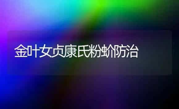 金叶女贞康氏粉蚧防治 | 植物科普