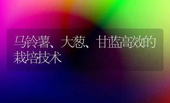 马铃薯、大葱、甘蓝高效的栽培技术 | 植物科普