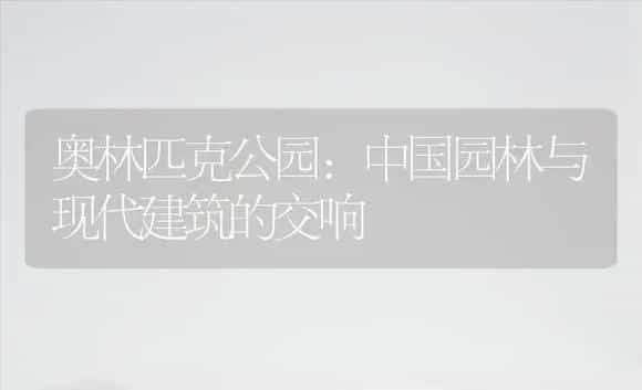 奥林匹克公园:中国园林与现代建筑的交响 | 植物科普