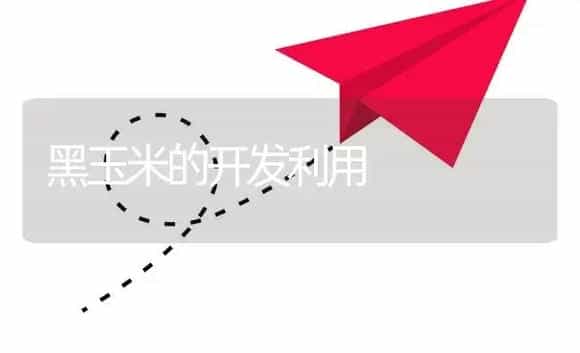 黑玉米的开发利用 | 植物资料