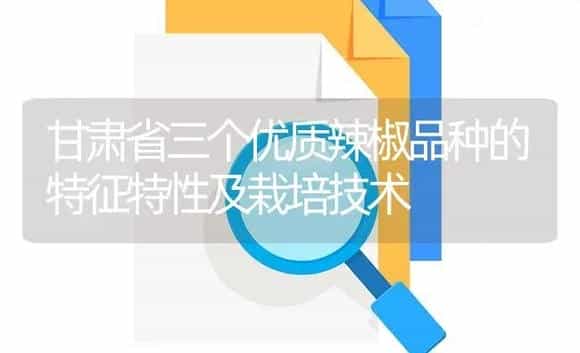 甘肃省三个优质辣椒品种的特征特性及栽培技术 | 植物百科