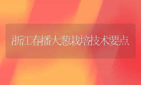 浙江春播大葱栽培技术要点 | 植物科普
