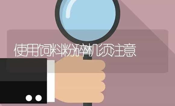 使用饲料粉碎机须注意 | 农资农机