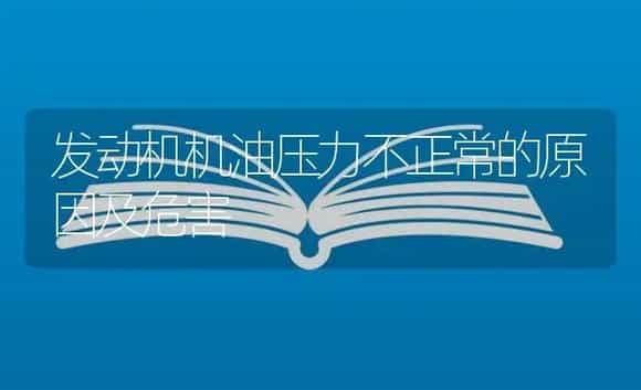 发动机机油压力不正常的原因及危害 | 农资农机
