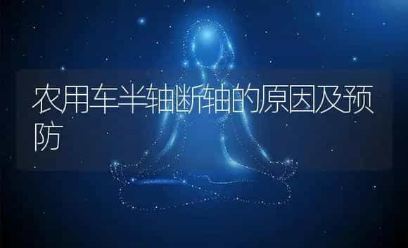 农用车半轴断轴的原因及预防 | 农资农机