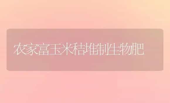 农家富玉米秸堆制生物肥 | 植物肥料