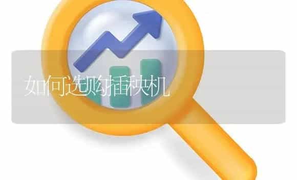 如何选购插秧机 | 农资农机