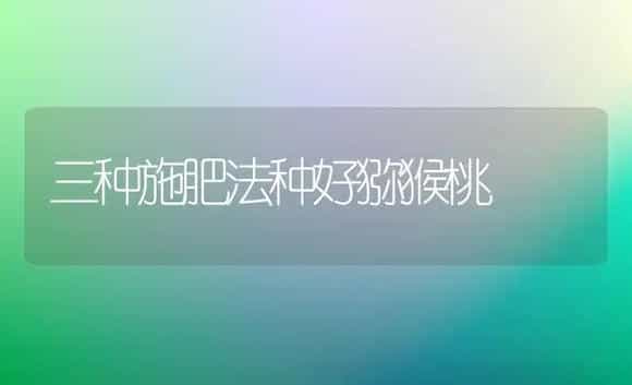 三种施肥法种好猕猴桃 | 植物肥料