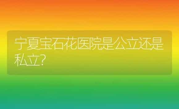 宁夏宝石花医院是公立还是私立？ | 多肉养殖