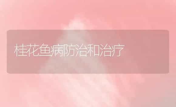 桂花鱼病防治和治疗 | 家庭养花