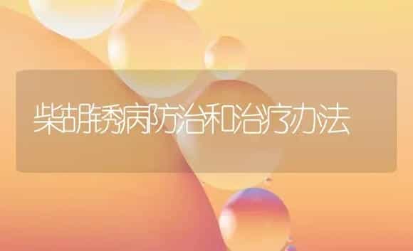 柴胡锈病防治和治疗办法 | 药材种植