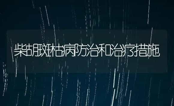 柴胡斑枯病防治和治疗措施 | 药材种植