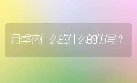月季花什么的什么的仿写？ | 绿植常识
