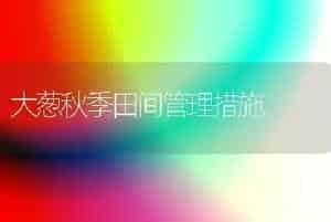 大葱秋季田间管理措施