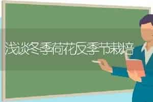 浅谈冬季荷花反季节栽培