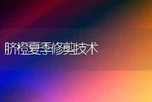 脐橙夏季修剪技术