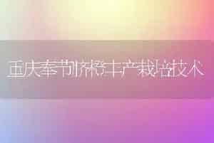 重庆奉节脐橙丰产栽培技术