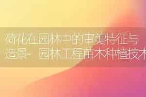 荷花在园林中的审美特征与造景-园林工程苗木种植技术