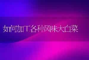如何加工各种风味大白菜
