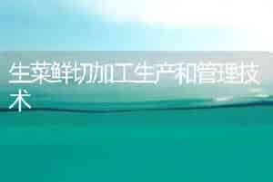 生菜鲜切加工生产和管理技术