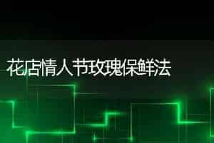 花店情人节玫瑰保鲜法