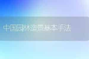 中国园林造景基本手法