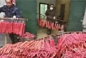 武汉城中村黑作坊无证产毒香肠