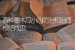 春种番木瓜小心防治和治疗根结线虫