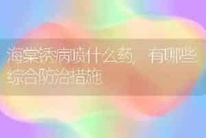 海棠锈病喷什么药,有哪些综合防治措施