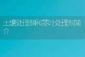 土壤处理剂和茎叶处理剂简介