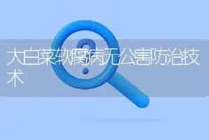 大白菜软腐病无公害防治技术