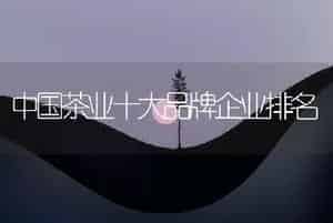 中国茶业十大品牌企业排名