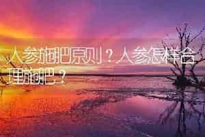 人参施肥原则？人参怎样合理施肥？